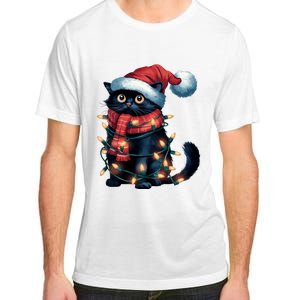 Black Cat Christmas Women Family Funny Xmas Pajamas Long Sleeve Adult ChromaSoft Performance T-Shirt