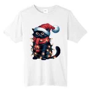 Black Cat Christmas Women Family Funny Xmas Pajamas Long Sleeve Tall Fusion ChromaSoft Performance T-Shirt