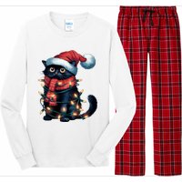 Black Cat Christmas Women Family Funny Xmas Pajamas Long Sleeve Long Sleeve Pajama Set