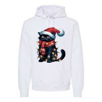 Black Cat Christmas Women Family Funny Xmas Pajamas Long Sleeve Premium Hoodie