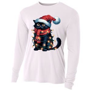 Black Cat Christmas Women Family Funny Xmas Pajamas Long Sleeve Cooling Performance Long Sleeve Crew