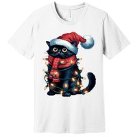 Black Cat Christmas Women Family Funny Xmas Pajamas Long Sleeve Premium T-Shirt