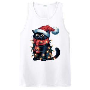 Black Cat Christmas Women Family Funny Xmas Pajamas Long Sleeve PosiCharge Competitor Tank