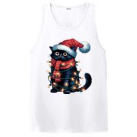 Black Cat Christmas Women Family Funny Xmas Pajamas Long Sleeve PosiCharge Competitor Tank