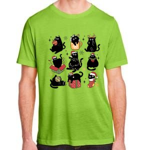 Black Cat Christmas Lights Black Cat Lover Xmas Cat Mom Cool Gift Adult ChromaSoft Performance T-Shirt