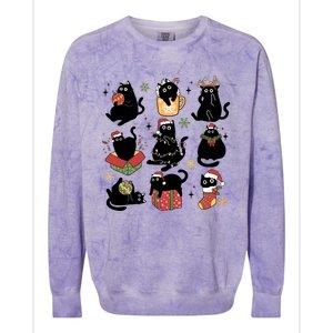 Black Cat Christmas Lights Black Cat Lover Xmas Cat Mom Cool Gift Colorblast Crewneck Sweatshirt