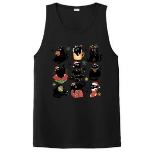 Black Cat Christmas Lights Black Cat Lover Xmas Cat Mom Cool Gift PosiCharge Competitor Tank