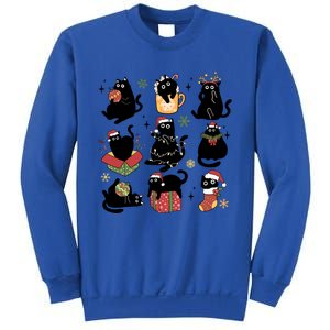 Black Cat Christmas Lights Black Cat Lover Xmas Cat Mom Cool Gift Sweatshirt