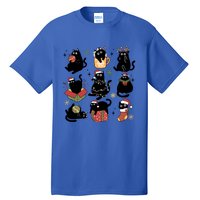 Black Cat Christmas Lights Black Cat Lover Xmas Cat Mom Cool Gift Tall T-Shirt