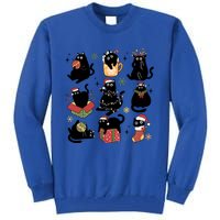 Black Cat Christmas Lights Black Cat Lover Xmas Cat Mom Cool Gift Tall Sweatshirt