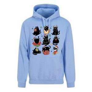 Black Cat Christmas Lights Black Cat Lover Xmas Cat Mom Cool Gift Unisex Surf Hoodie