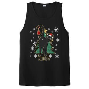 Black Cat Christmas Lights Cat Lover Funny Xmas Pajama Gift PosiCharge Competitor Tank