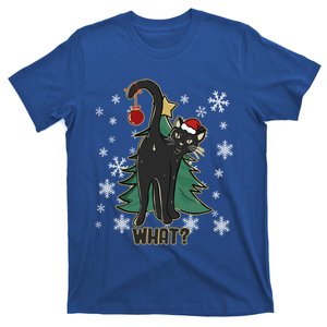 Black Cat Christmas Lights Cat Lover Funny Xmas Pajama Gift T-Shirt