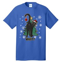 Black Cat Christmas Lights Cat Lover Funny Xmas Pajama Gift Tall T-Shirt