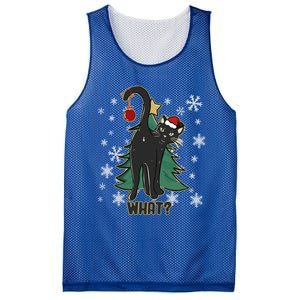 Black Cat Christmas Lights Cat Lover Funny Xmas Pajama Gift Mesh Reversible Basketball Jersey Tank