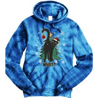 Black Cat Christmas Lights Cat Lover Funny Xmas Pajama Gift Tie Dye Hoodie