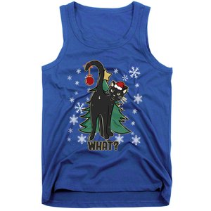 Black Cat Christmas Lights Cat Lover Funny Xmas Pajama Gift Tank Top