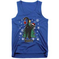 Black Cat Christmas Lights Cat Lover Funny Xmas Pajama Gift Tank Top