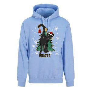 Black Cat Christmas Lights Cat Lover Funny Xmas Pajama Gift Unisex Surf Hoodie