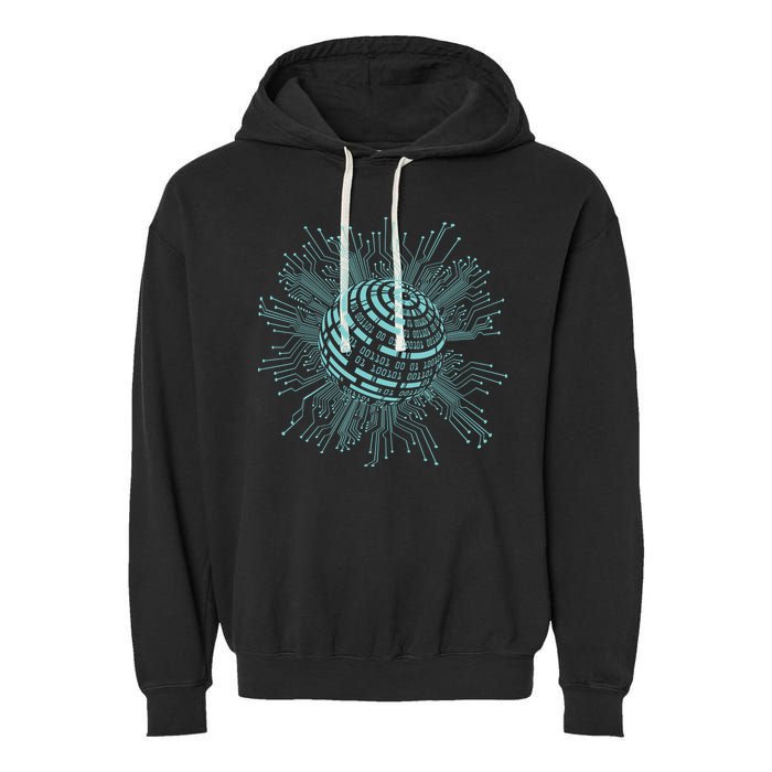 Binary Coding Computer Nerd Geeks Programmer Funny Coding Garment-Dyed Fleece Hoodie