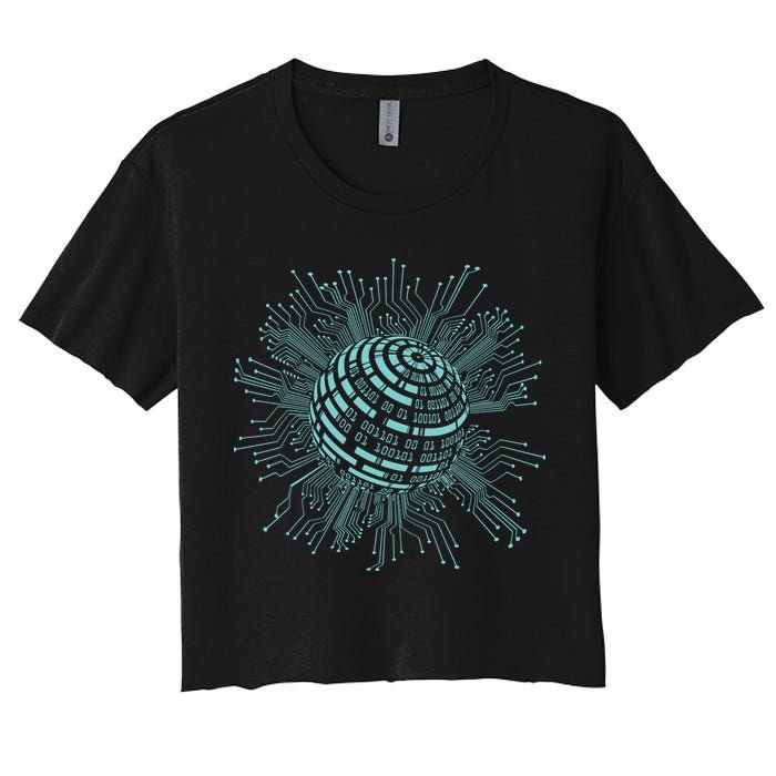 Binary Coding Computer Nerd Geeks Programmer Funny Coding Crop Top