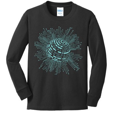 Binary Coding Computer Nerd Geeks Programmer Funny Coding Kids Long Sleeve Shirt