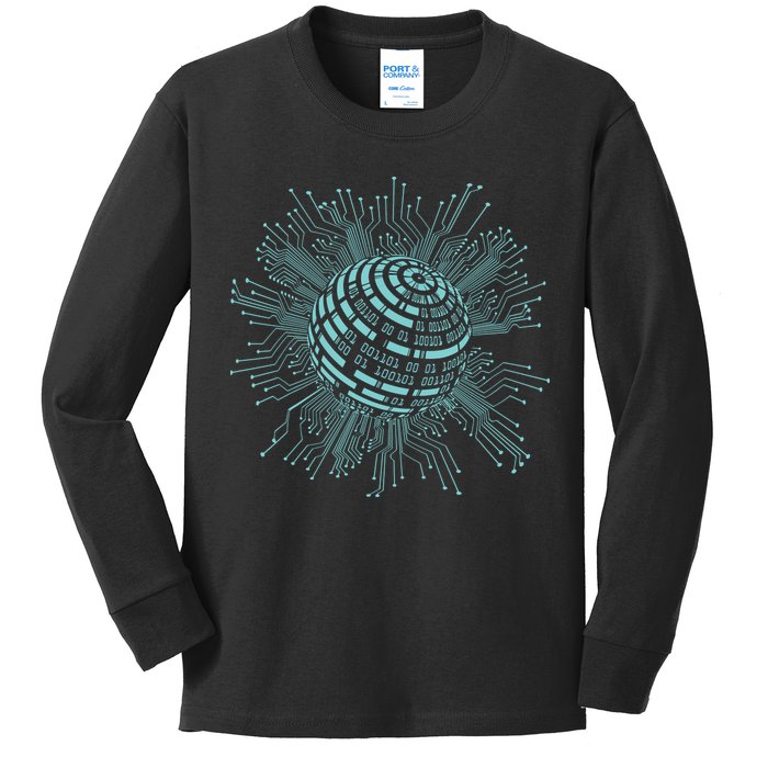 Binary Coding Computer Nerd Geeks Programmer Funny Coding Kids Long Sleeve Shirt
