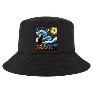 Black Cat Comma La Kamala Harris Halloween Starry Night Cool Comfort Performance Bucket Hat