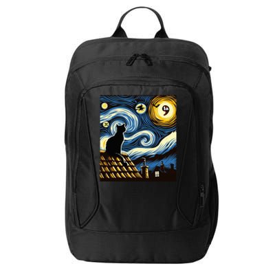 Black Cat Comma La Kamala Harris Halloween Starry Night City Backpack