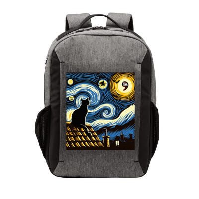 Black Cat Comma La Kamala Harris Halloween Starry Night Vector Backpack