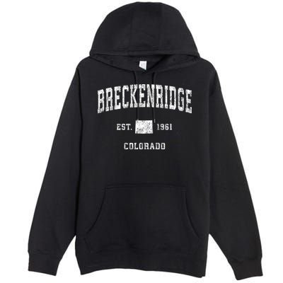 Breckenridge Colorado Co Vintage Established Athletic Sports Design Premium Pullover Hoodie