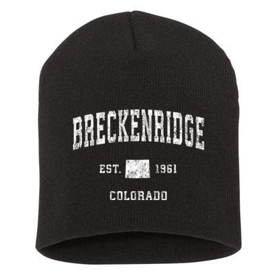 Breckenridge Colorado Co Vintage Established Athletic Sports Design Short Acrylic Beanie