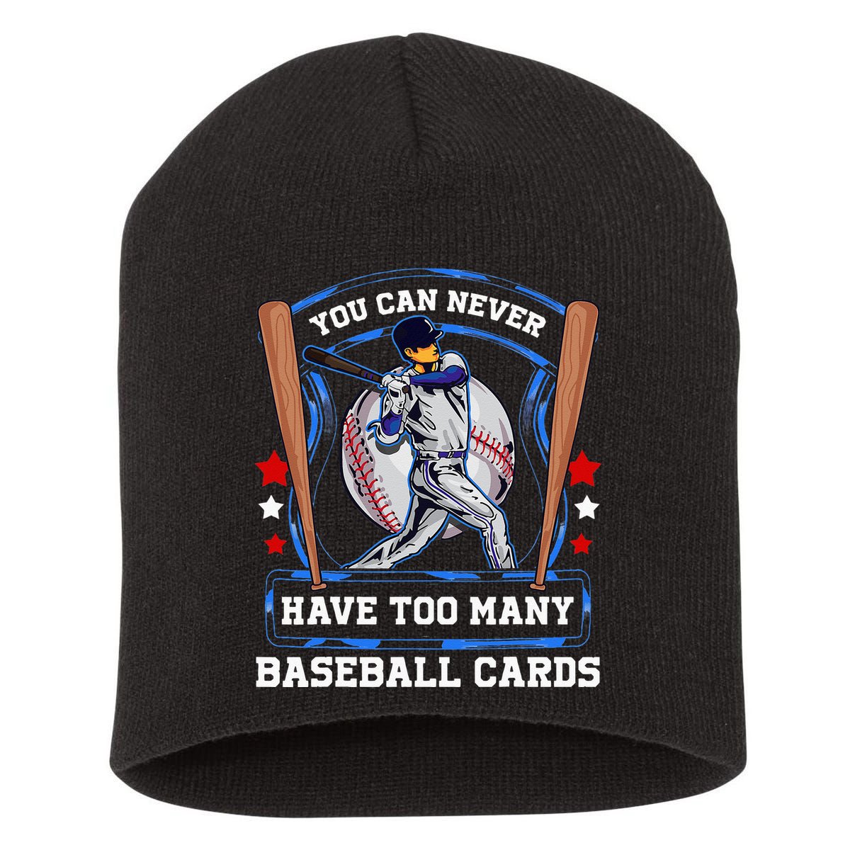Baseball Cards Collector Short Acrylic Beanie