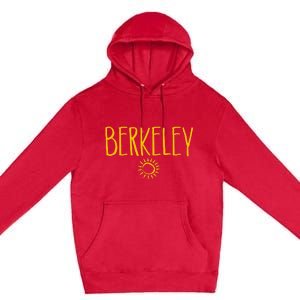 Berkeley California CA Sun Drawing Amber Print Premium Pullover Hoodie