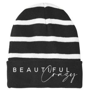 Beautiful Crazy Country Music Striped Beanie with Solid Band