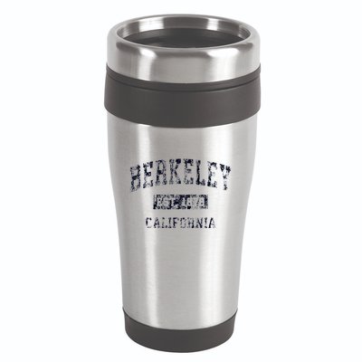 Berkeley California CA Vintage Sports Design Navy Print  16oz Travel Tumbler