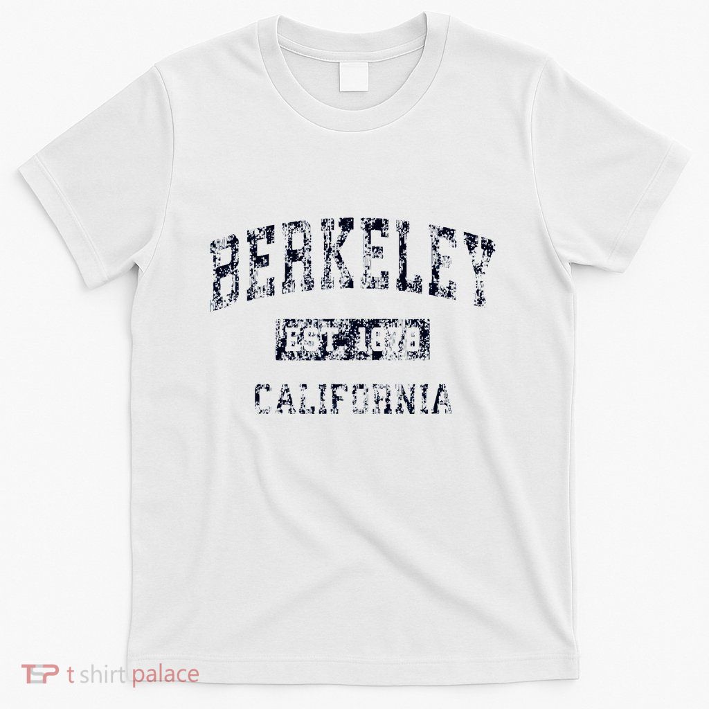 Berkeley California CA Vintage Sports Design Navy Print  T-Shirt