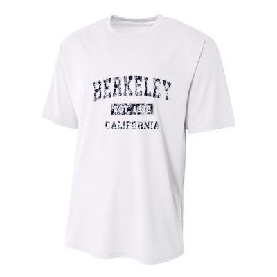 Berkeley California CA Vintage Sports Design Navy Print  Youth Performance Sprint T-Shirt