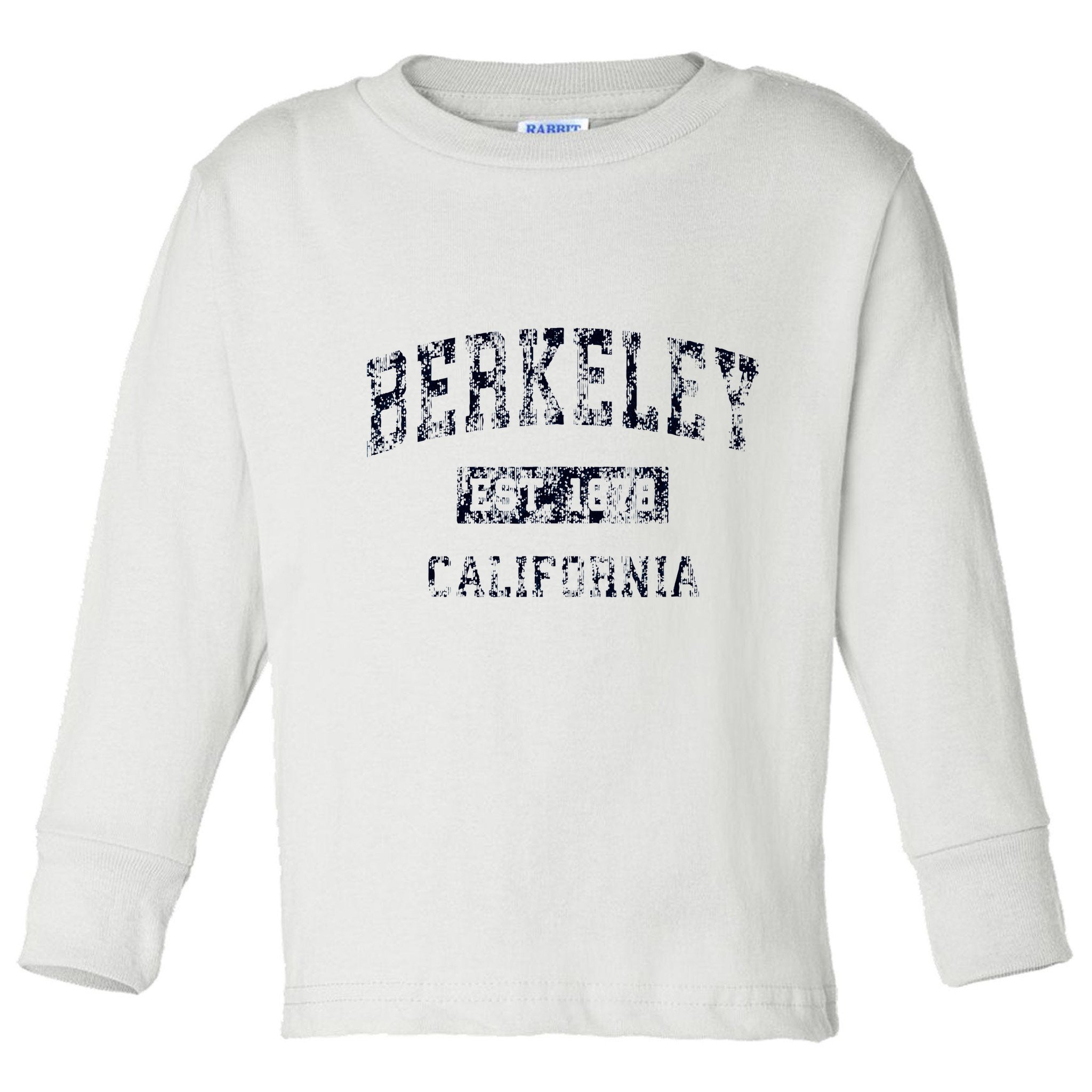 Berkeley California CA Vintage Sports Design Navy Print  Toddler Long Sleeve Shirt