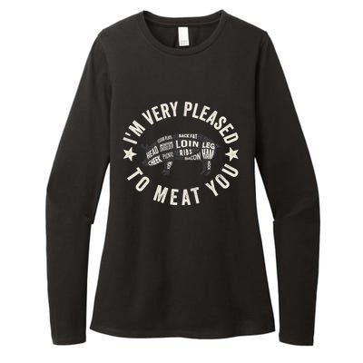 Butcher Chef Cook Bbq Grill And Pig Meat Beef Smoker Gift Womens CVC Long Sleeve Shirt