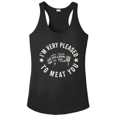 Butcher Chef Cook Bbq Grill And Pig Meat Beef Smoker Gift Ladies PosiCharge Competitor Racerback Tank