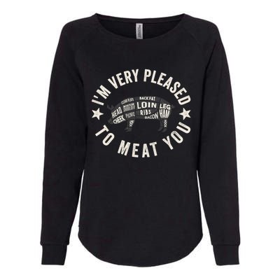 Butcher Chef Cook Bbq Grill And Pig Meat Beef Smoker Gift Womens California Wash Sweatshirt