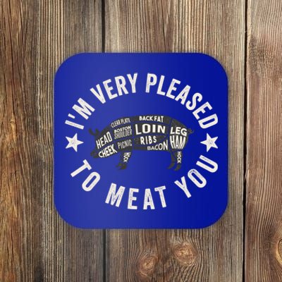 Butcher Chef Cook Bbq Grill And Pig Meat Beef Smoker Gift Coaster