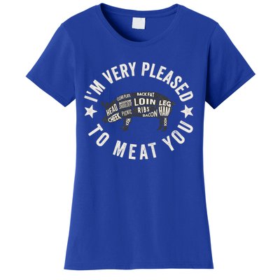 Butcher Chef Cook Bbq Grill And Pig Meat Beef Smoker Gift Women's T-Shirt