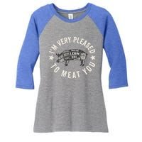 Butcher Chef Cook Bbq Grill And Pig Meat Beef Smoker Gift Women's Tri-Blend 3/4-Sleeve Raglan Shirt