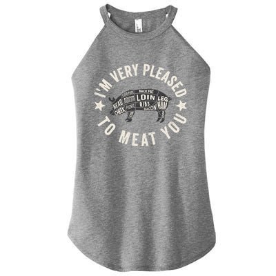 Butcher Chef Cook Bbq Grill And Pig Meat Beef Smoker Gift Women's Perfect Tri Rocker Tank