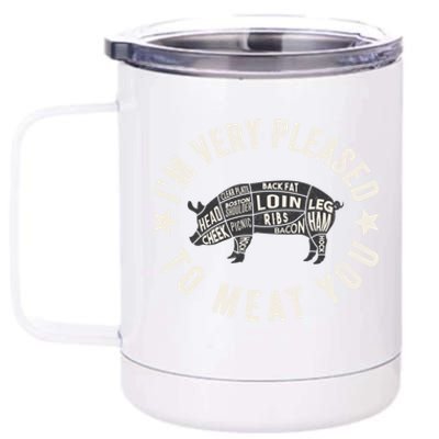 Butcher Chef Cook Bbq Grill And Pig Meat Beef Smoker Gift 12 oz Stainless Steel Tumbler Cup