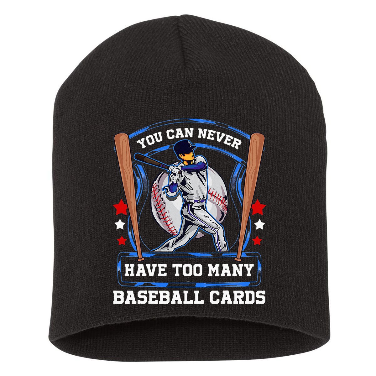 Baseball Cards Collector Short Acrylic Beanie