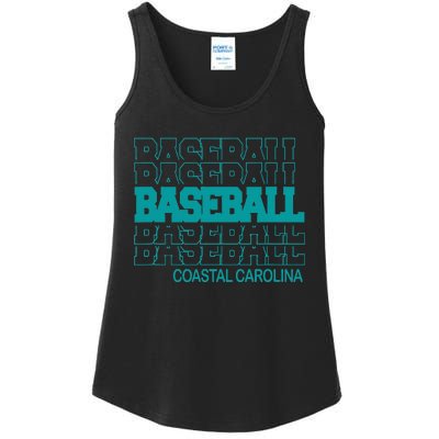 Baseball Coastal Carolina in Modern Stacked Lettering Ladies Essential Tank