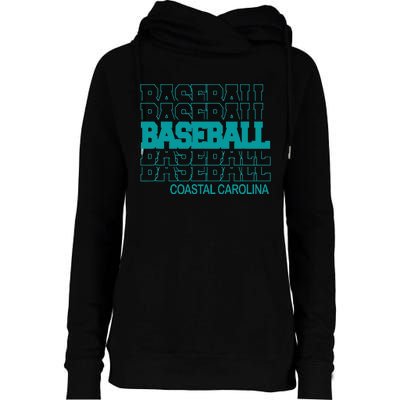 Baseball Coastal Carolina in Modern Stacked Lettering Womens Funnel Neck Pullover Hood